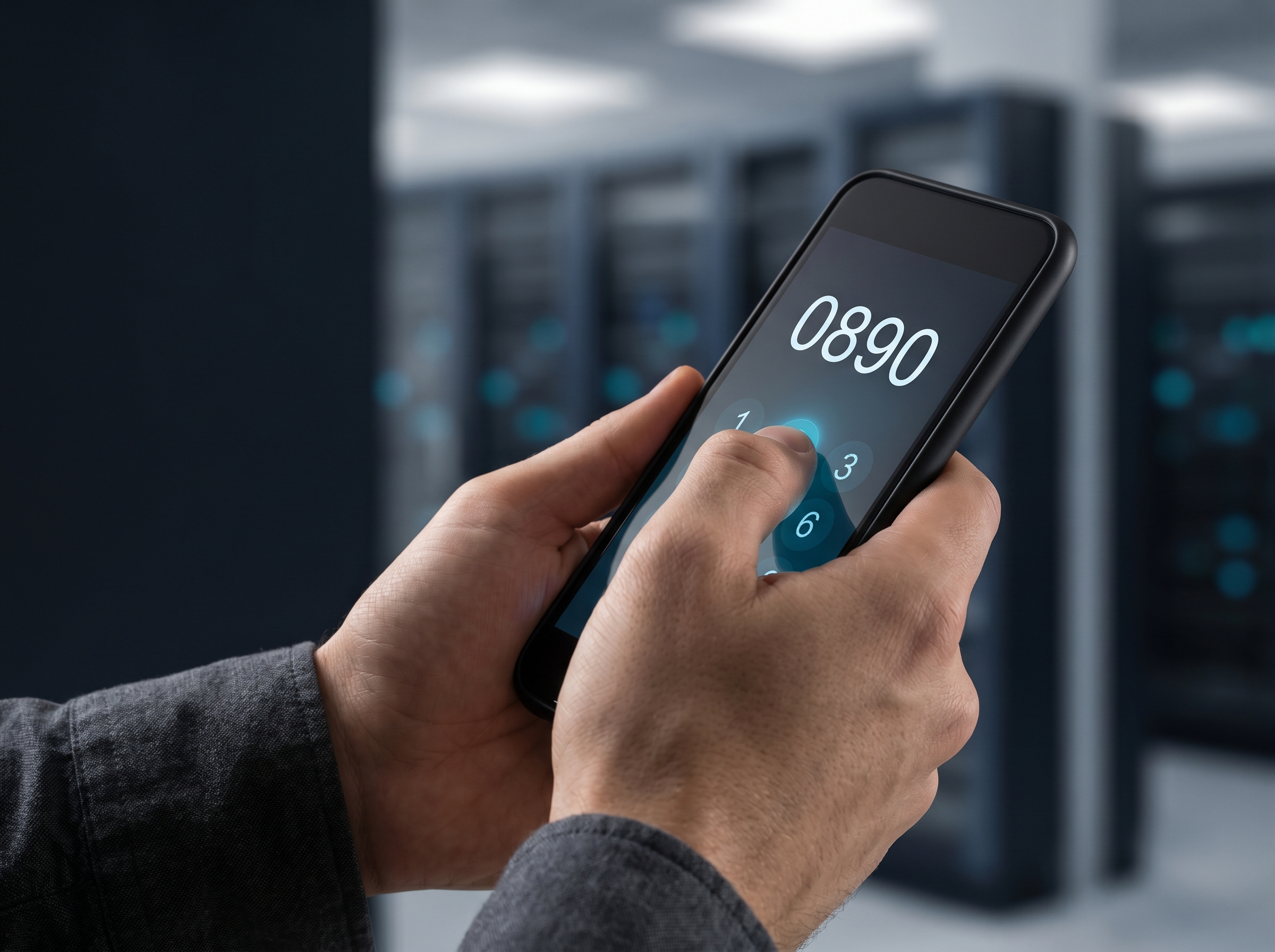 Composition du numéro 0890 sur un smartphone